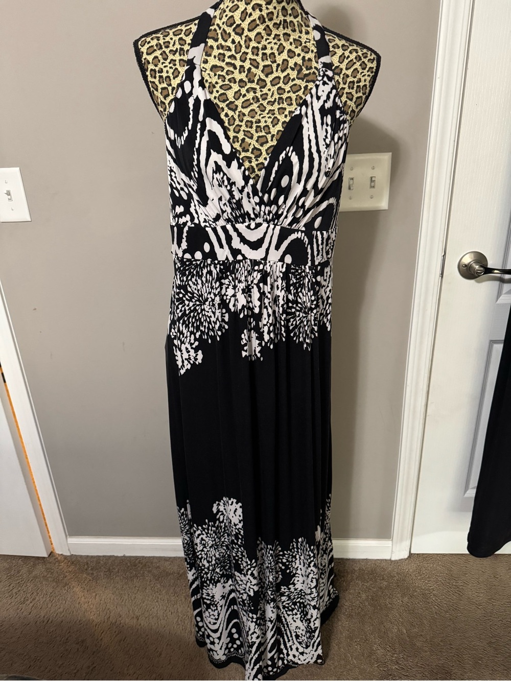 Soma Black and White Halter-Style Maxi Dress